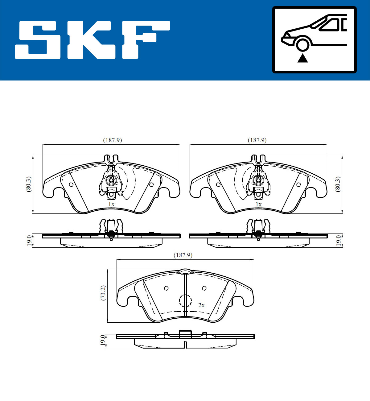 Placute frana SKF VKBP80123